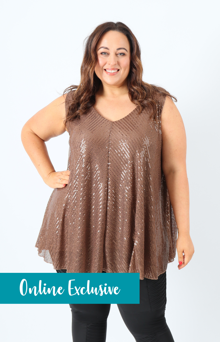 Sequin vest top plus size online