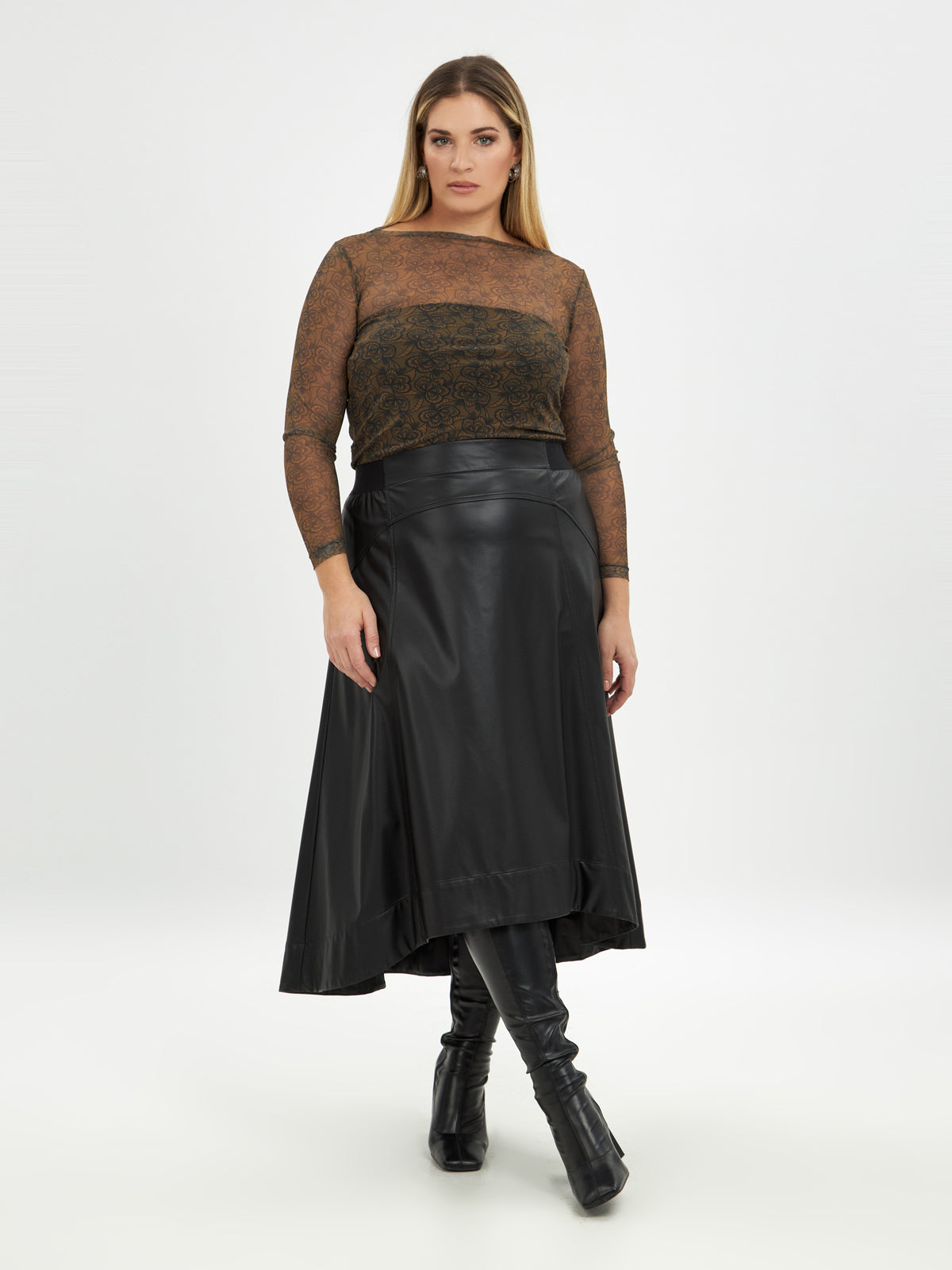 Plus size leather skirt jumpsuit best sale