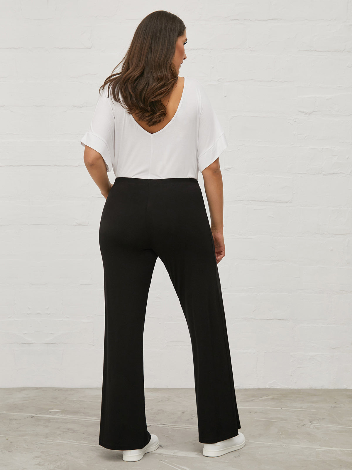 Mat Black Wide Leg Trouser