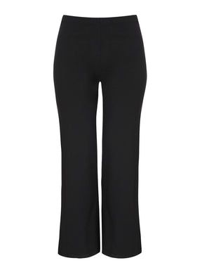 Mat Black Wide Leg Trouser