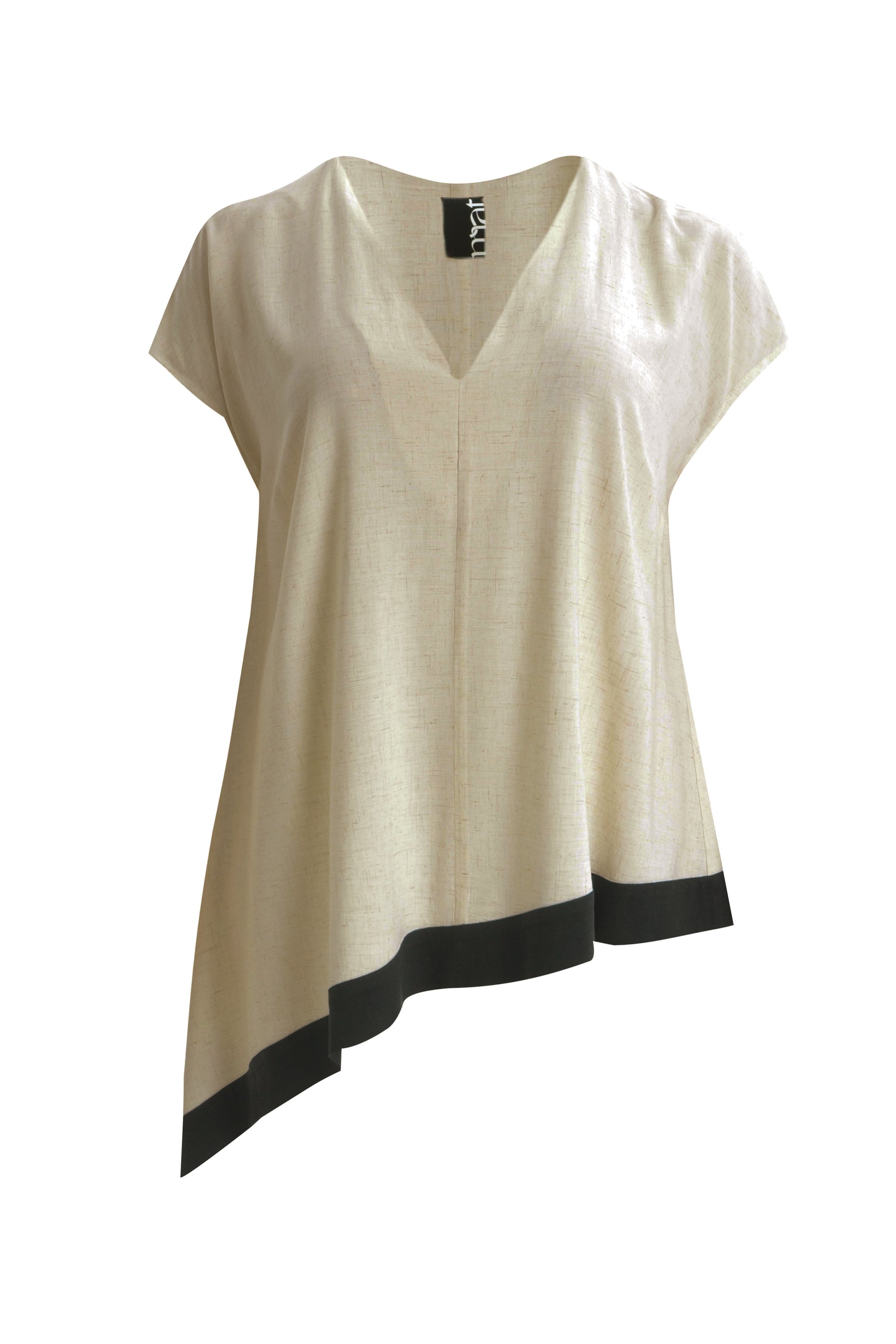 Mat Beige Asymmetrical Blouse