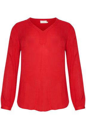 Kaffe Curve Ami Blouse in Haute Red