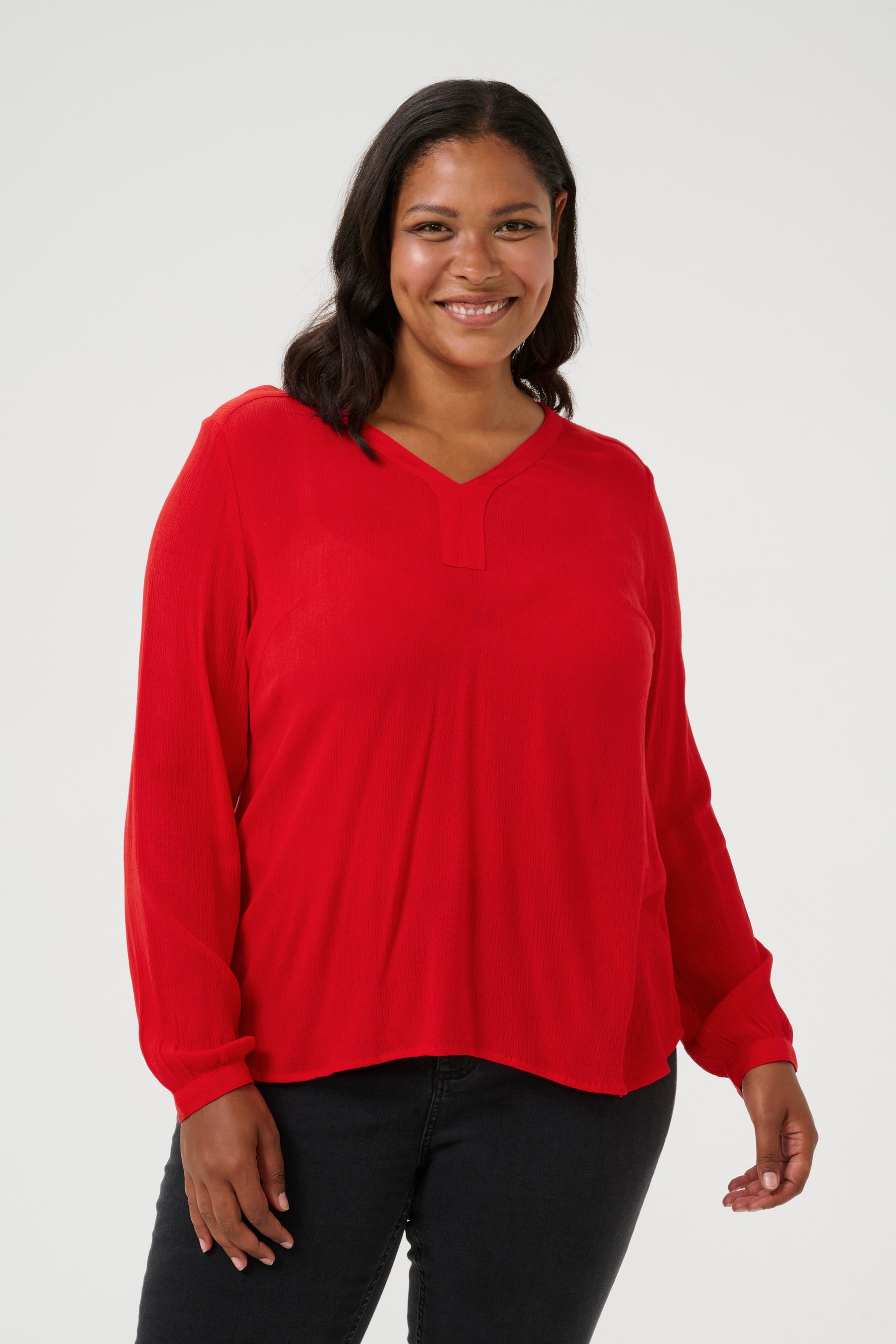 Kaffe Curve Ami Blouse in Haute Red