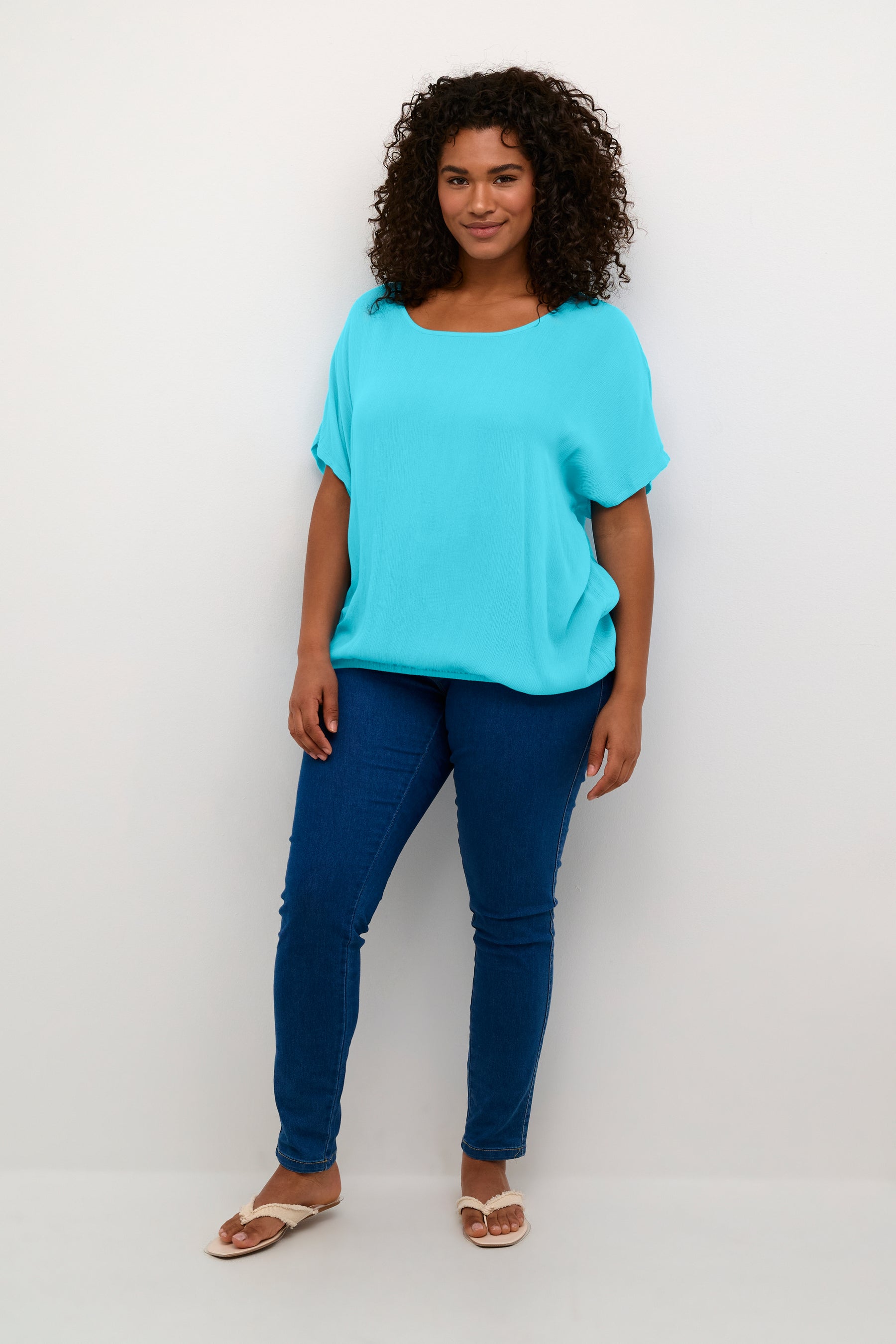 Kaffe Curve Stanley Blouse in Turquoise