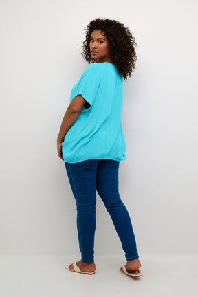 Kaffe Curve Stanley Blouse in Turquoise