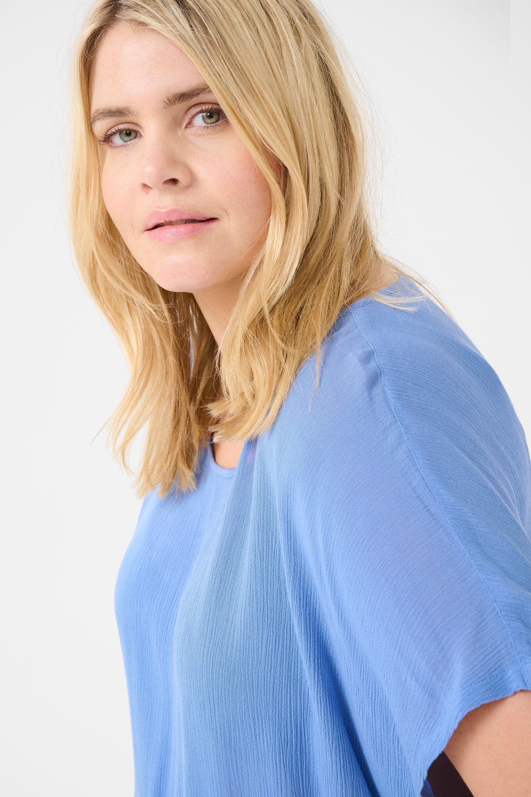 Kaffe Curve Stanley Blouse in Sky Blue