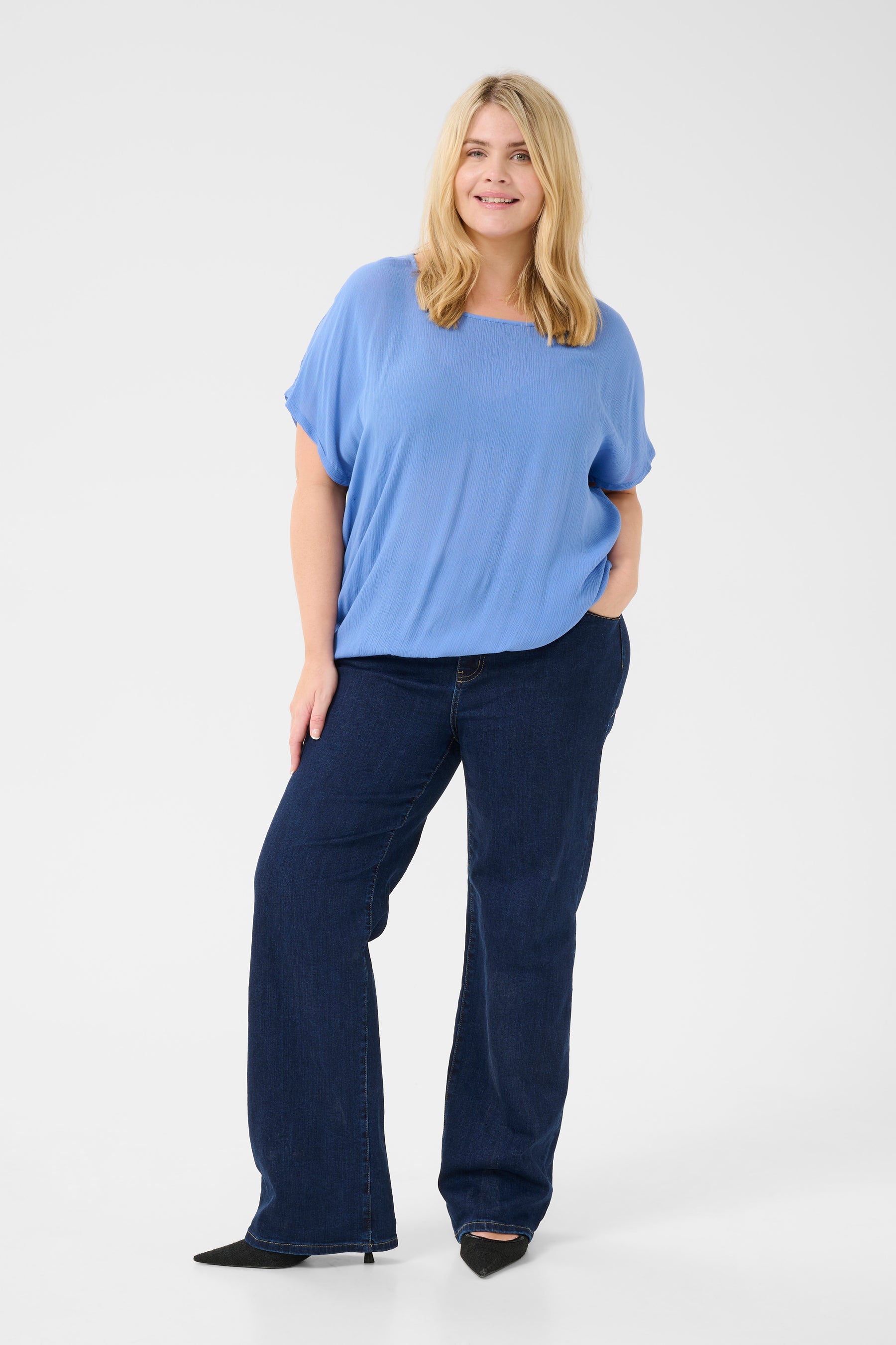 Kaffe Curve Stanley Blouse in Sky Blue