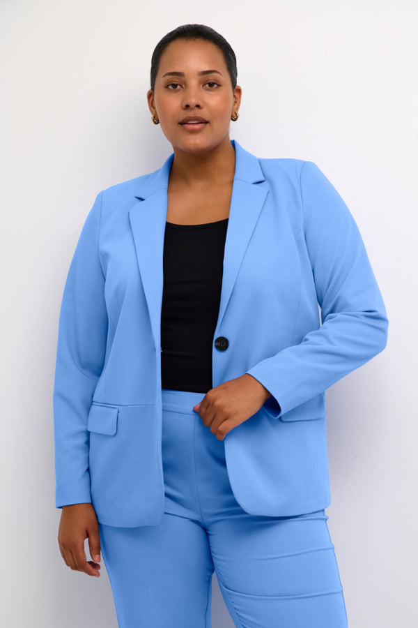 Kaffe Sakira Blazer in Blue| Plus Size Clothing | Wardrobeplus.ie