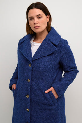 Kaffe Curve Anni Coat in Royal Blue