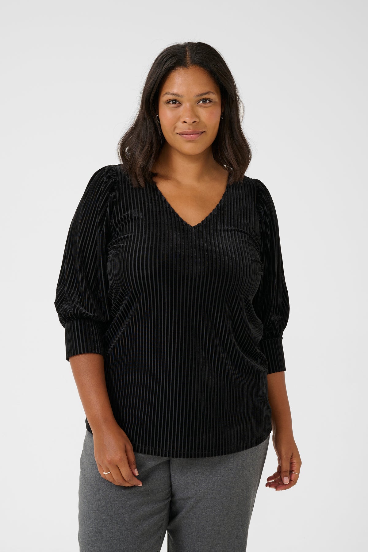 Kaffe Curve Anna Blouse in Deep Black