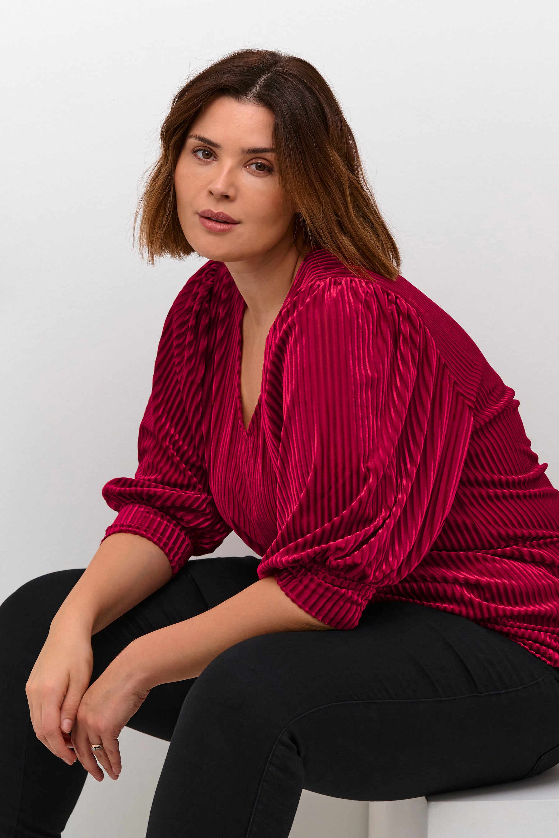 Kaffe Curve Anna Blouse in Red