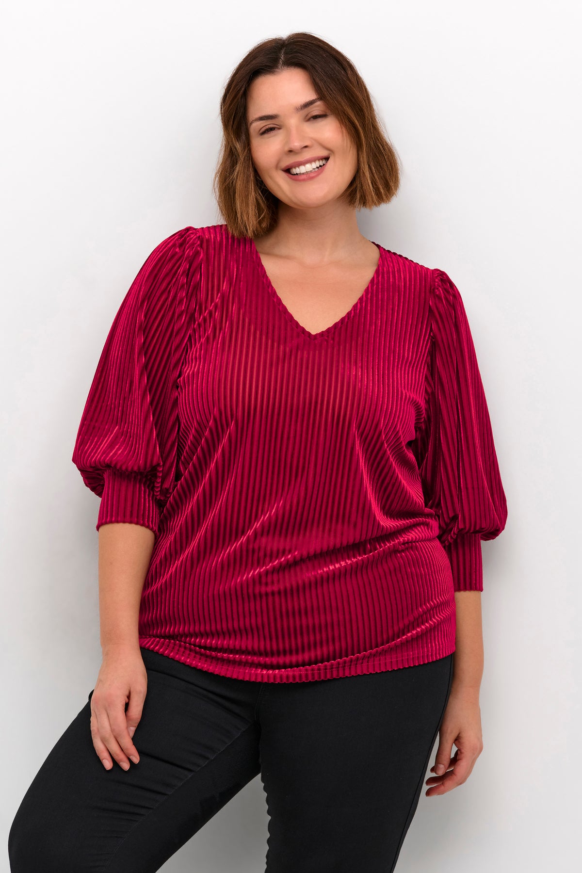 Kaffe Curve Anna Blouse in Red