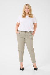 Kaffe Curve Leana Chino Pants in Grey