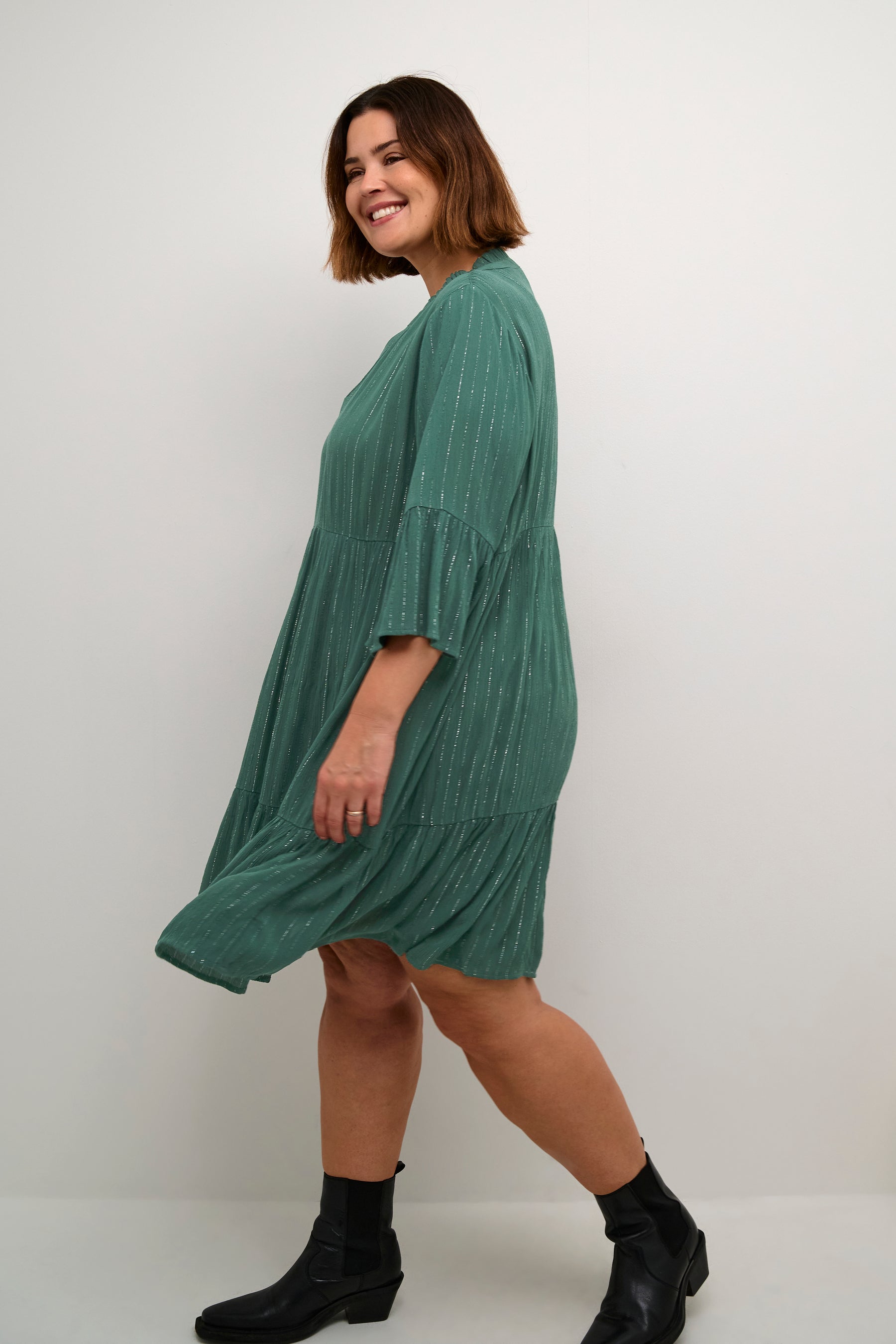 Kaffe Curve Lio Dress in Green