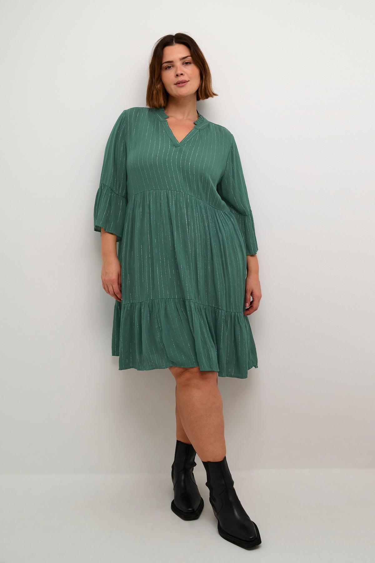 Kaffe Curve Lio Dress in Green