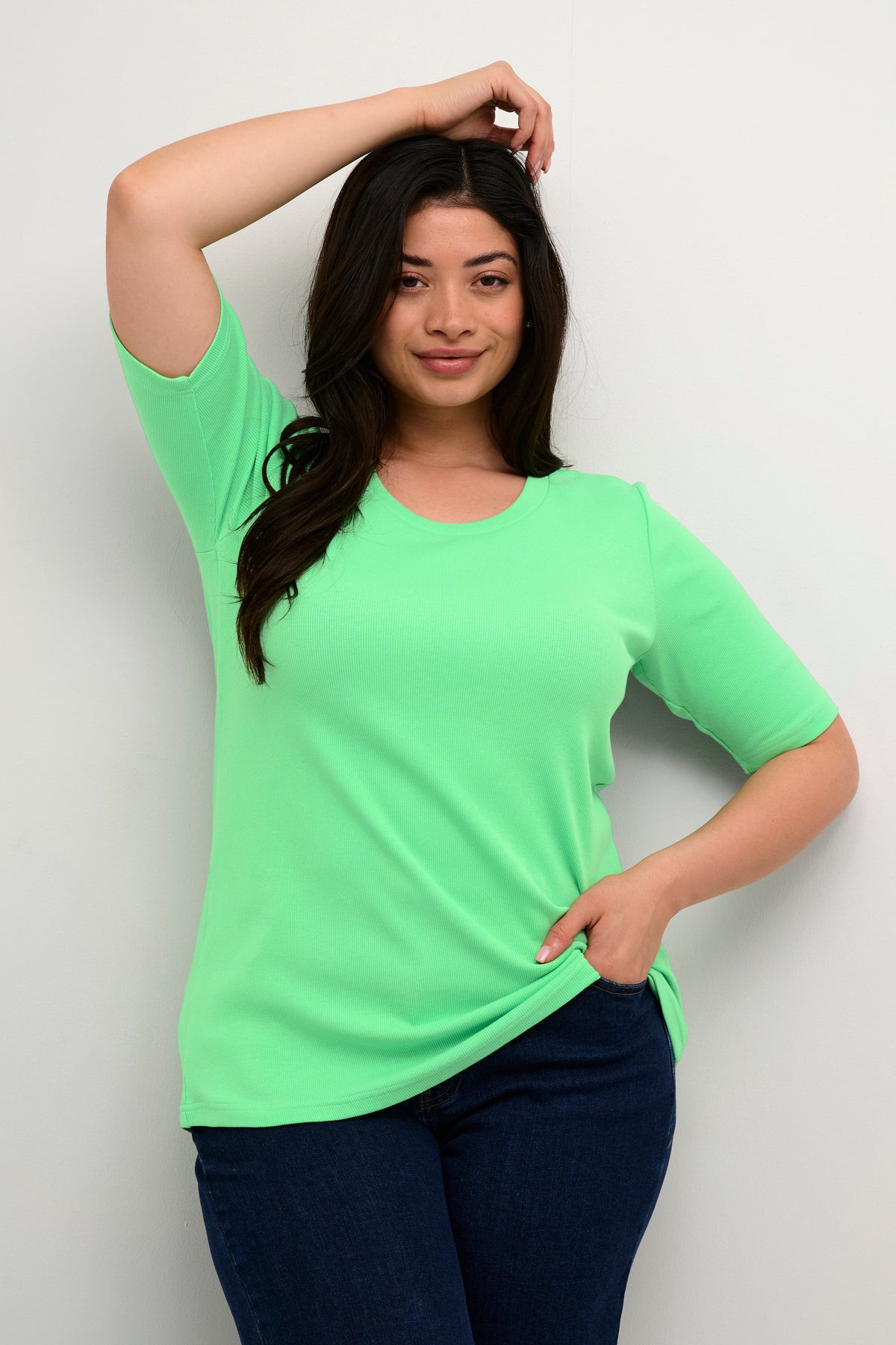 Kaffe Curve Carina T-Shirt in Green