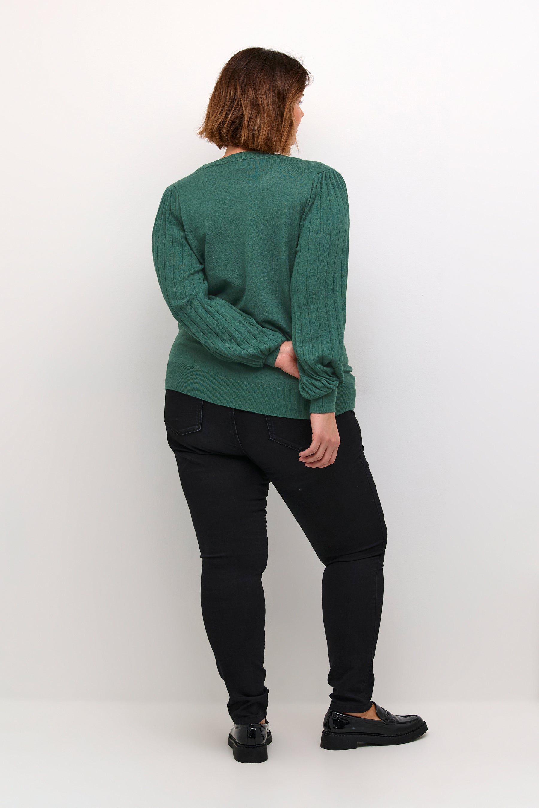 Kaffe Curve Loni Knit Jumper in Green