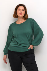 Kaffe Curve Loni Knit Jumper in Green