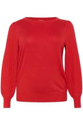 Kaffe Curve Loni Knit Jumper in Red