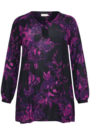 Kaffe Curve Ami Tunic in Black/Purple
