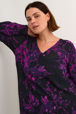 Kaffe Curve Ami Tunic in Black/Purple
