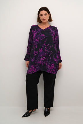 Kaffe Curve Ami Tunic in Black/Purple
