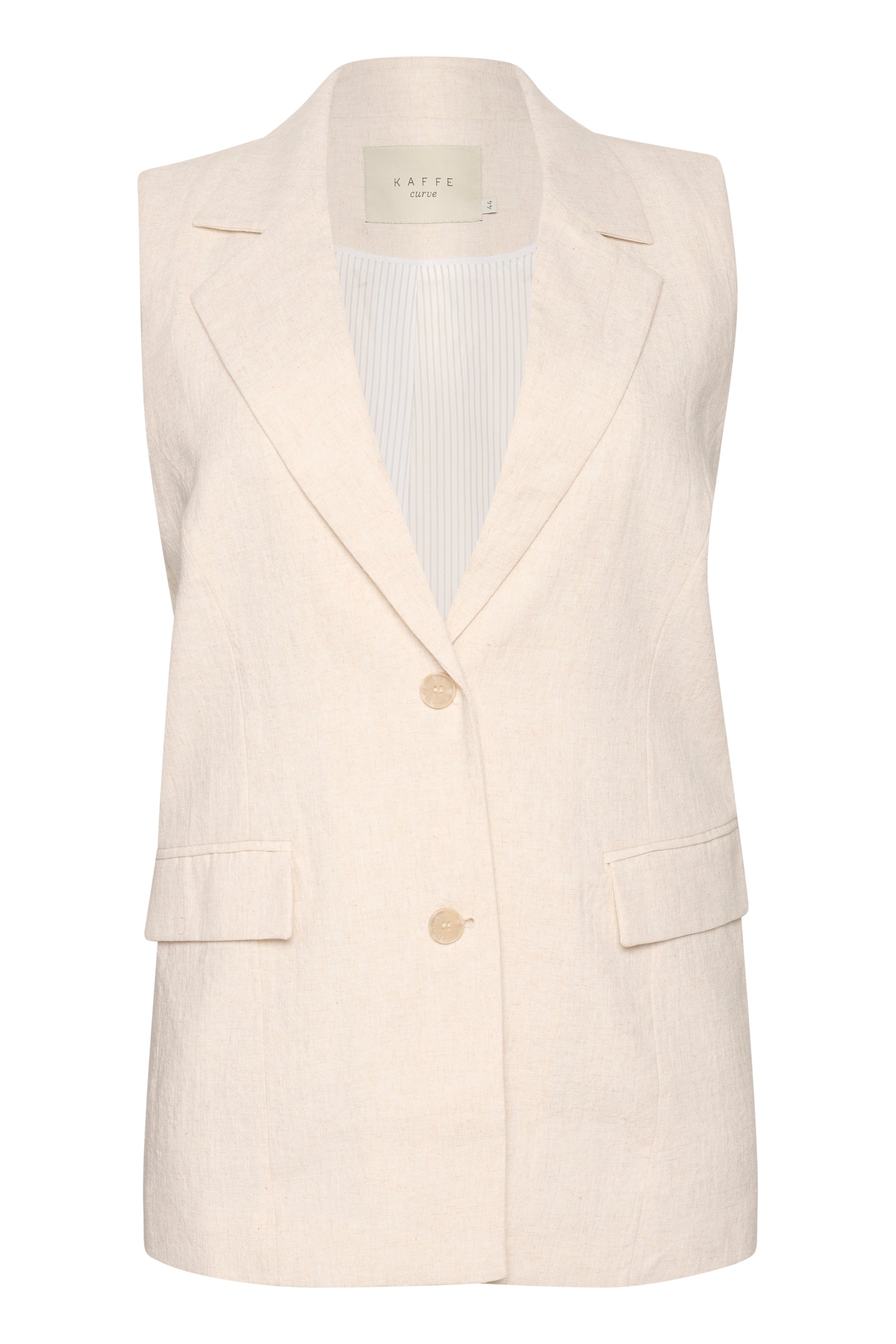 Kaffe Curve Niella Waistcoat in Beige