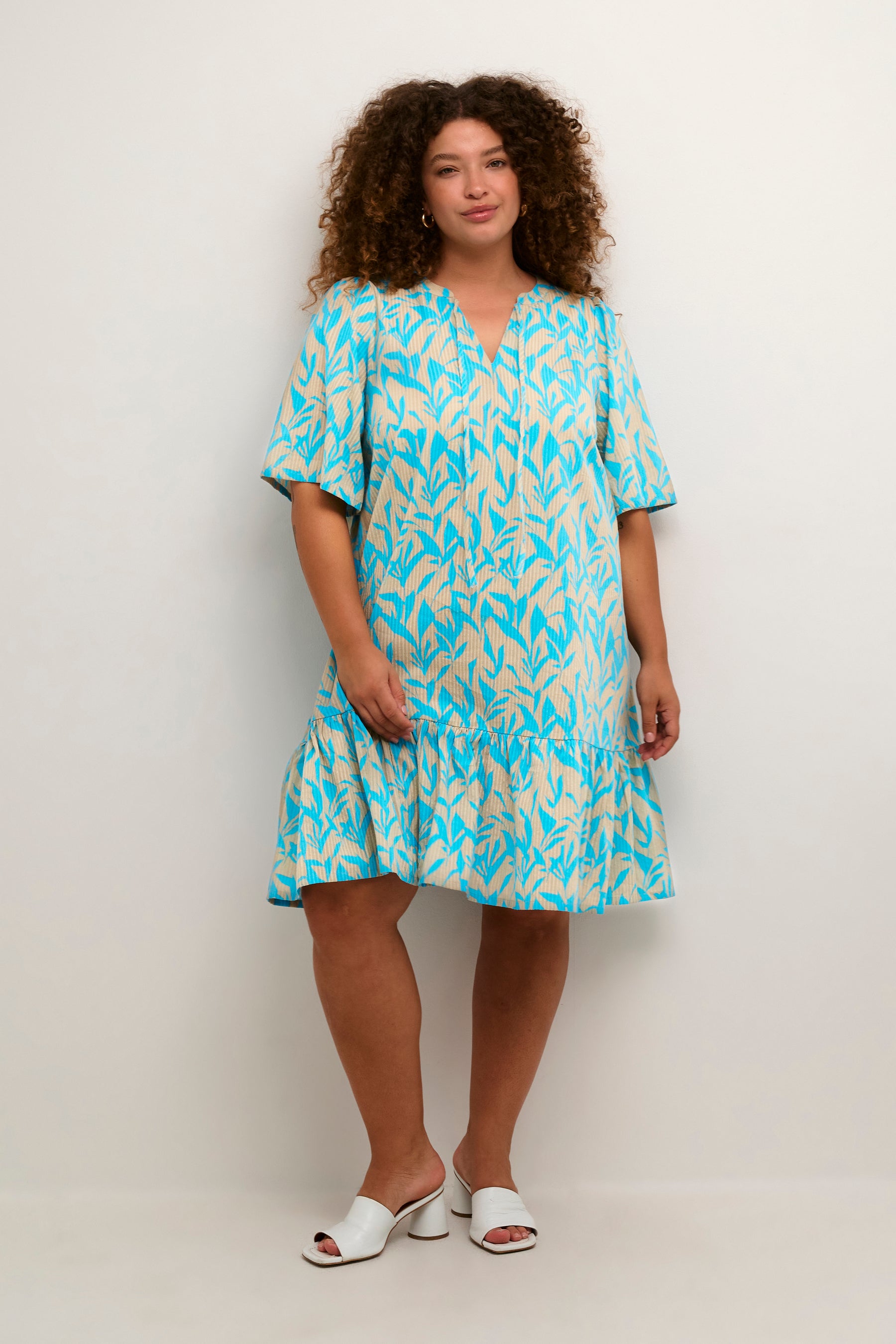 Kaffe Curve Loren Dress in Blue