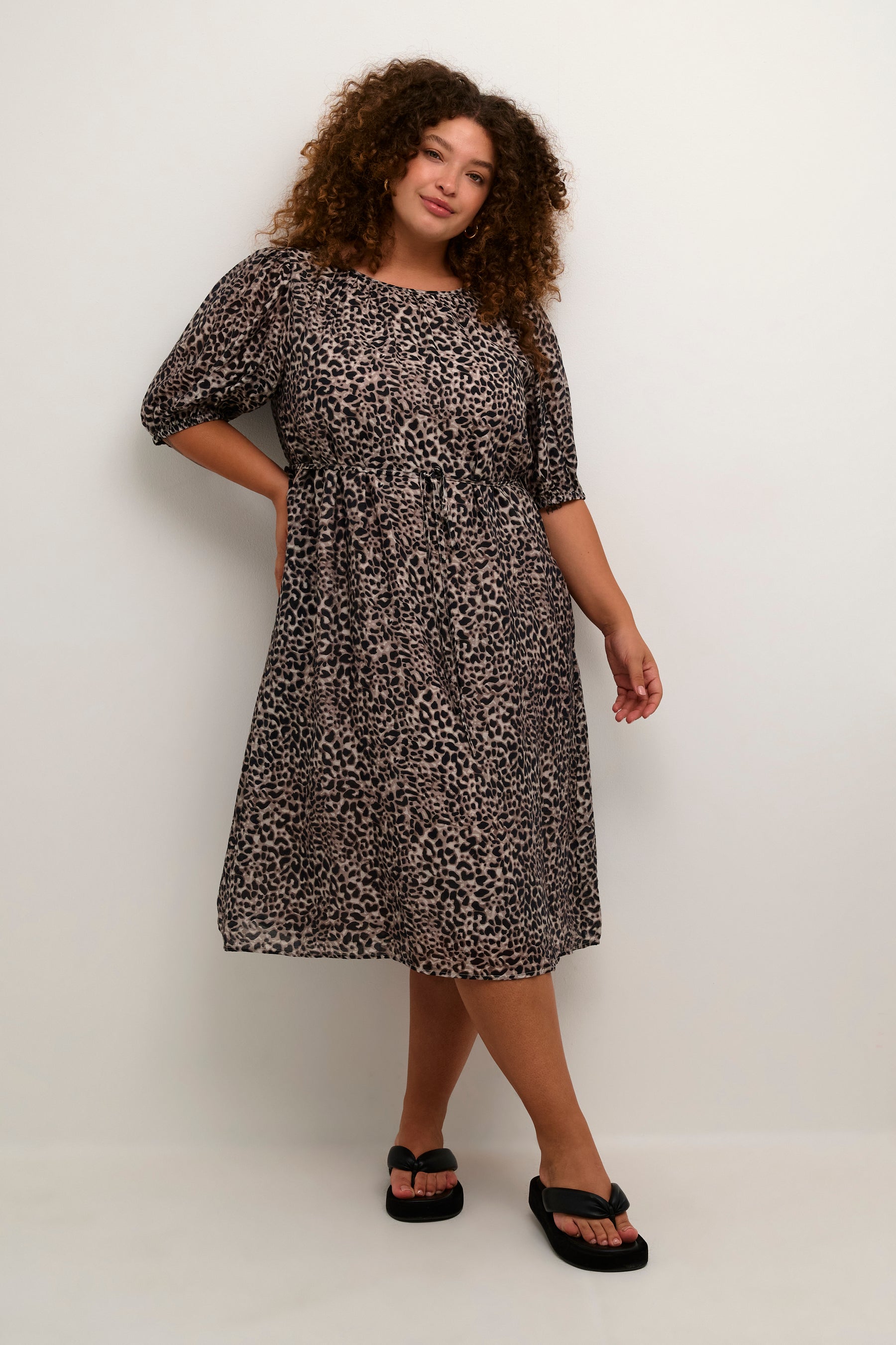 Kaffe Curve Vitana Leopard Dress