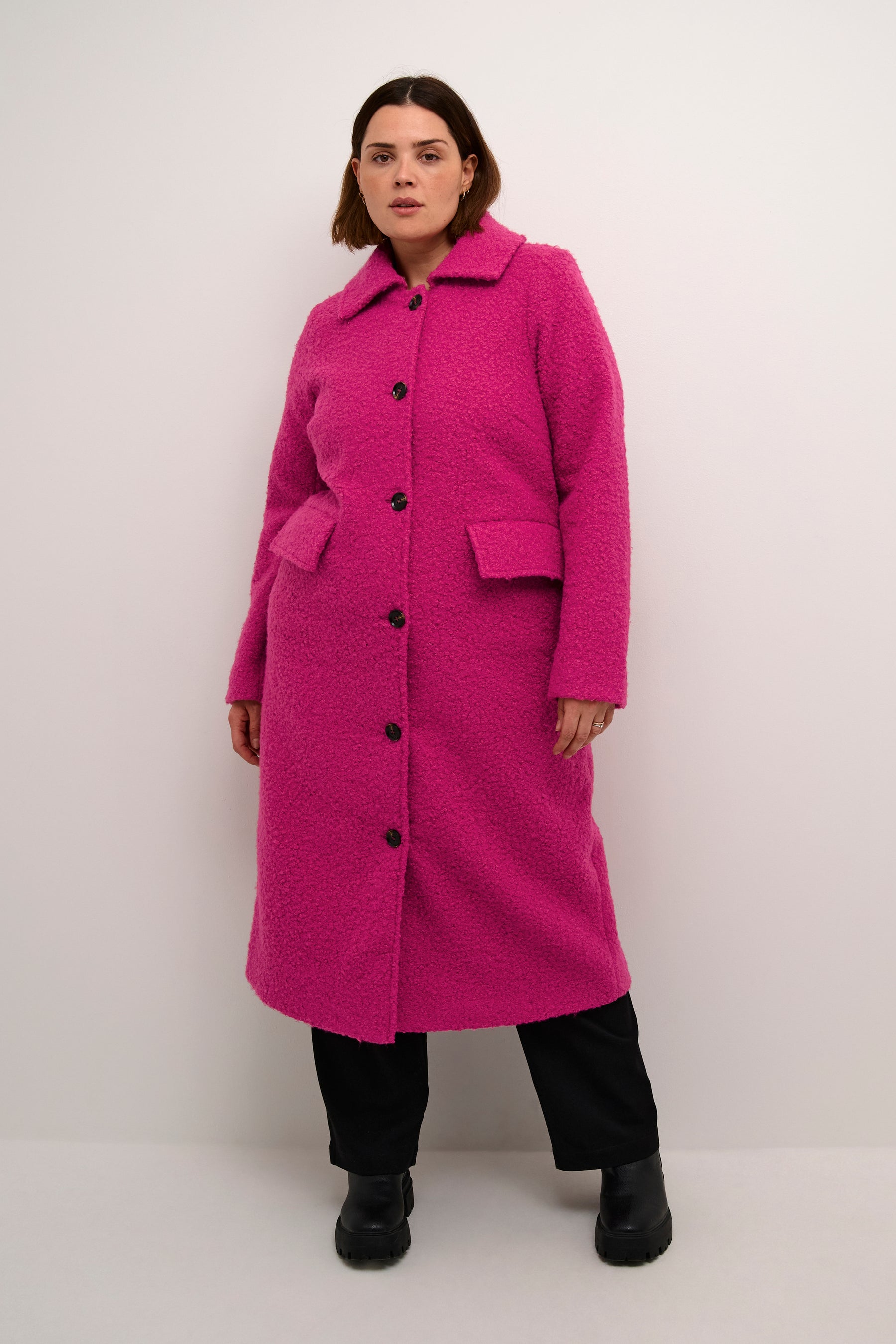 Kaffe Curve Annelene Coat in Pink