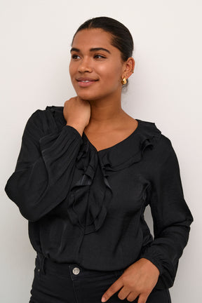 Kaffe Curve Cassa Blouse in Black