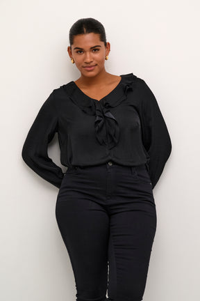 Kaffe Curve Cassa Blouse in Black