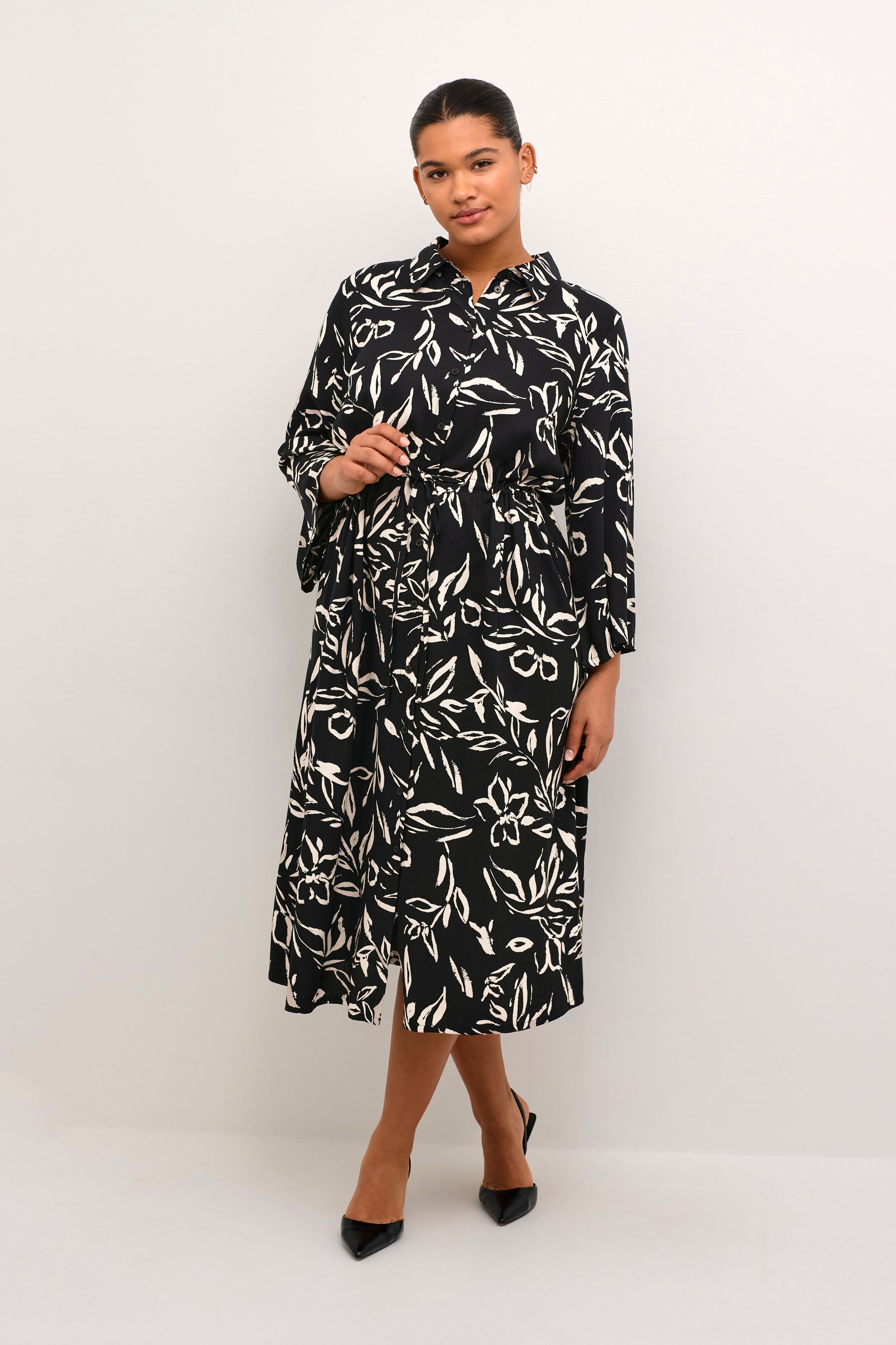 Kaffe Curve Flora Dress in Black