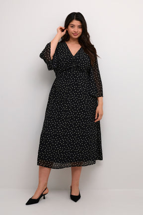 Kaffe Curve Sallie Dress in Black/White