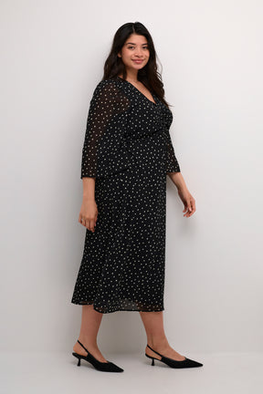 Kaffe Curve Sallie Dress in Black/White