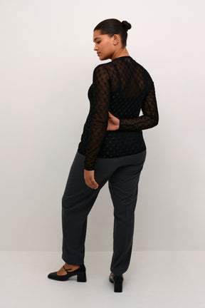 Kaffe Curve Ninna Lace Top in Black