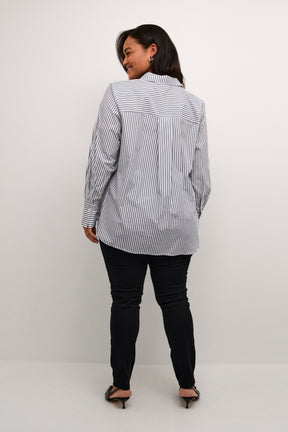 Kaffe Curve Jerria Shirt in White/Black