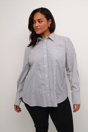 Kaffe Curve Jerria Shirt in White/Black