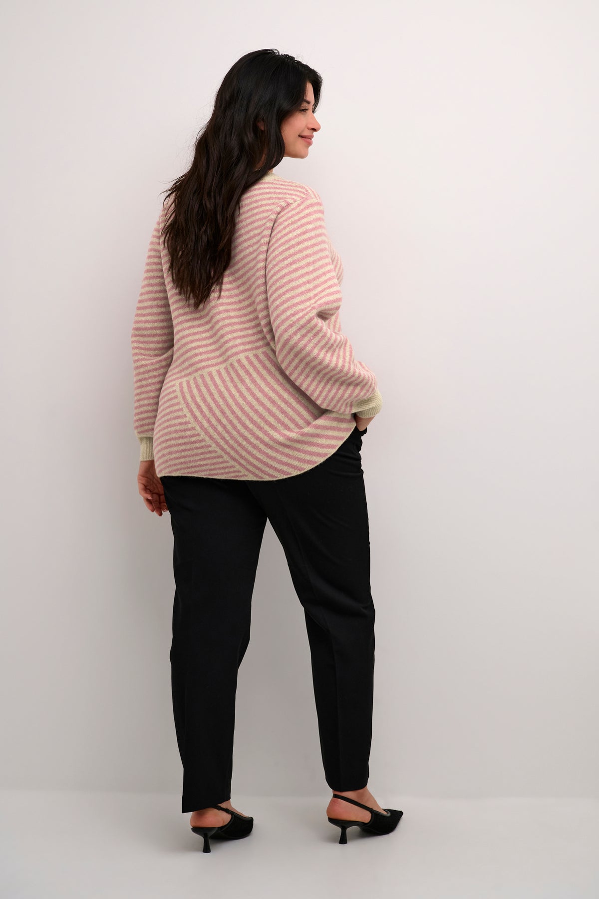 Kaffe Curve Verina Jumper in Pink/Cream