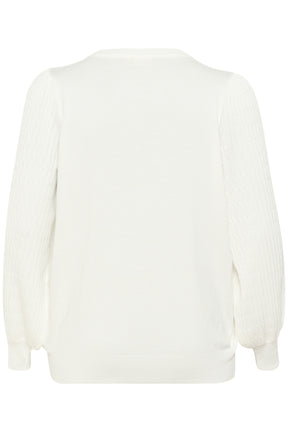 Kaffe Curve Lini Knit Jumper in White