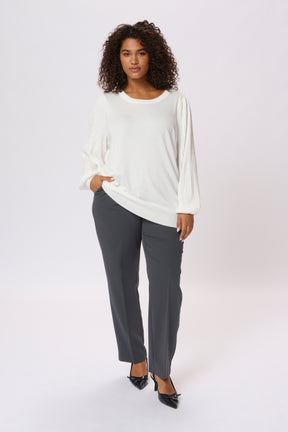 Kaffe Curve Lini Knit Jumper in White