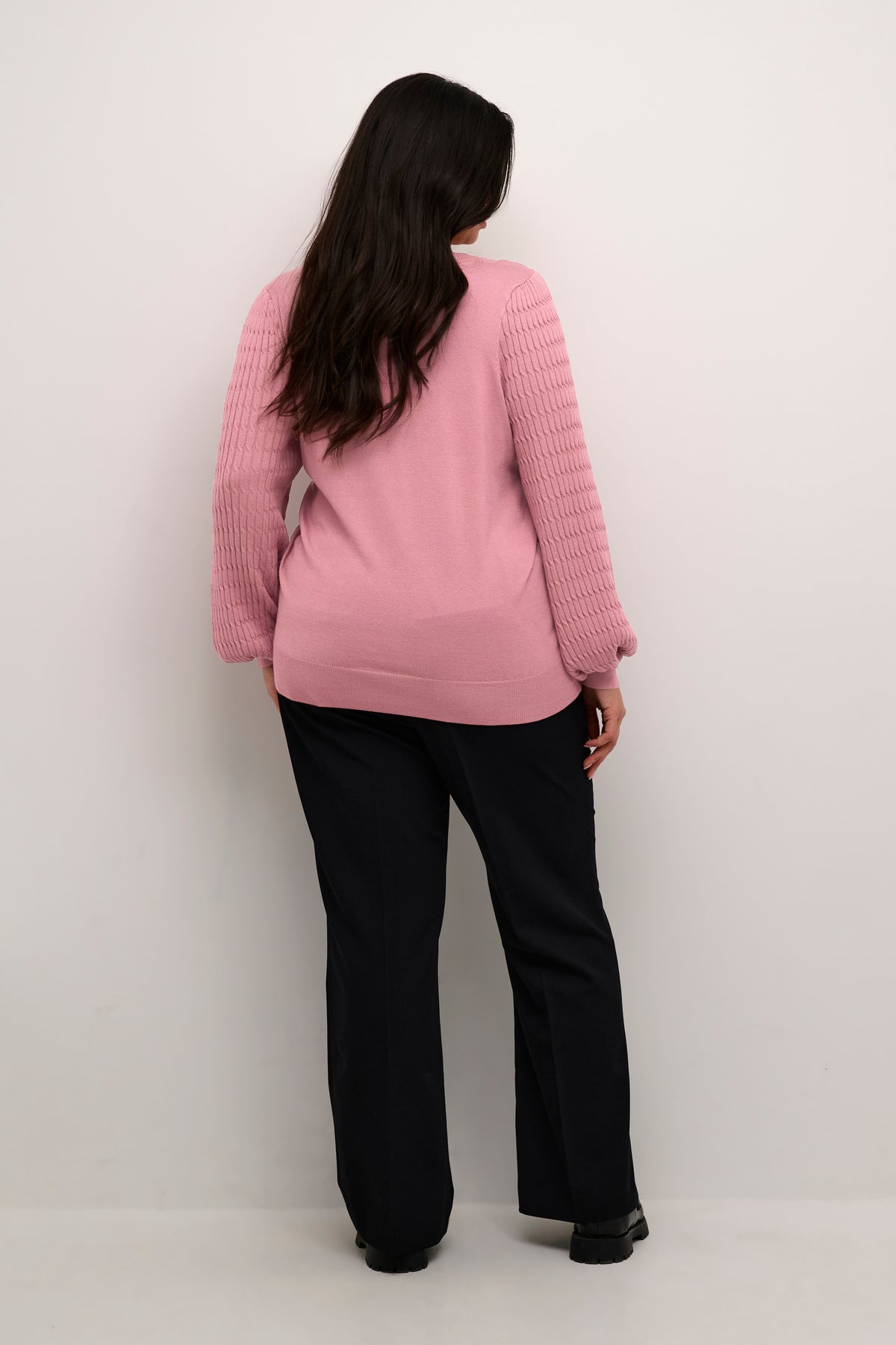 Kaffe Curve Lini Knit Jumper in Pink