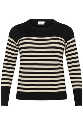 Kaffe Curve Lizzy Knit Jumper in Black/Beige