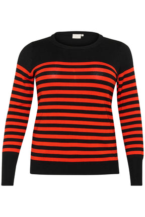 Kaffe Curve Lizzy Knit Jumper in Black/Red