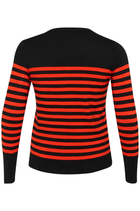 Kaffe Curve Lizzy Knit Jumper in Black/Red