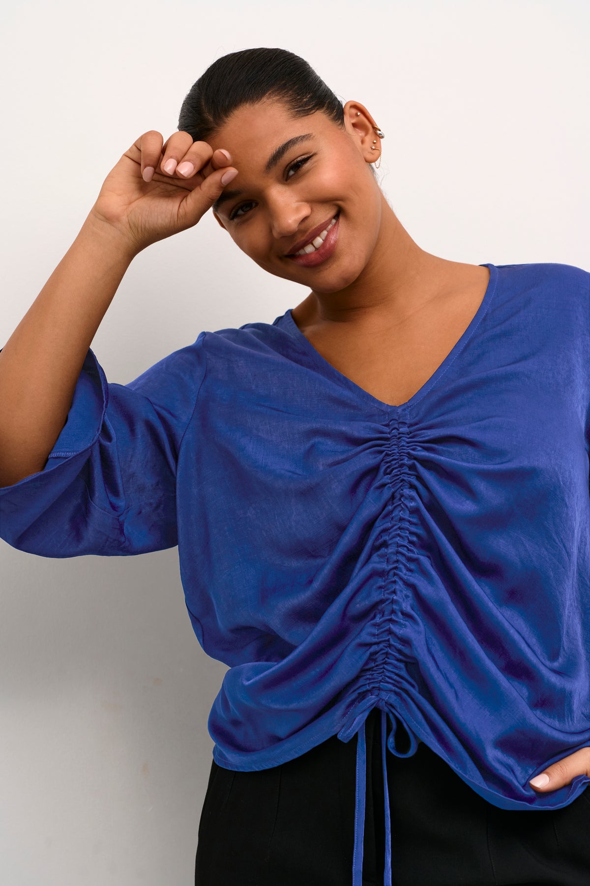 Kaffe Curve Membe Blouse in Blue