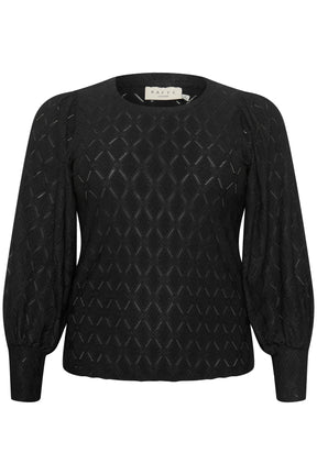 Kaffe Curve Tina Lace Blouse in Black