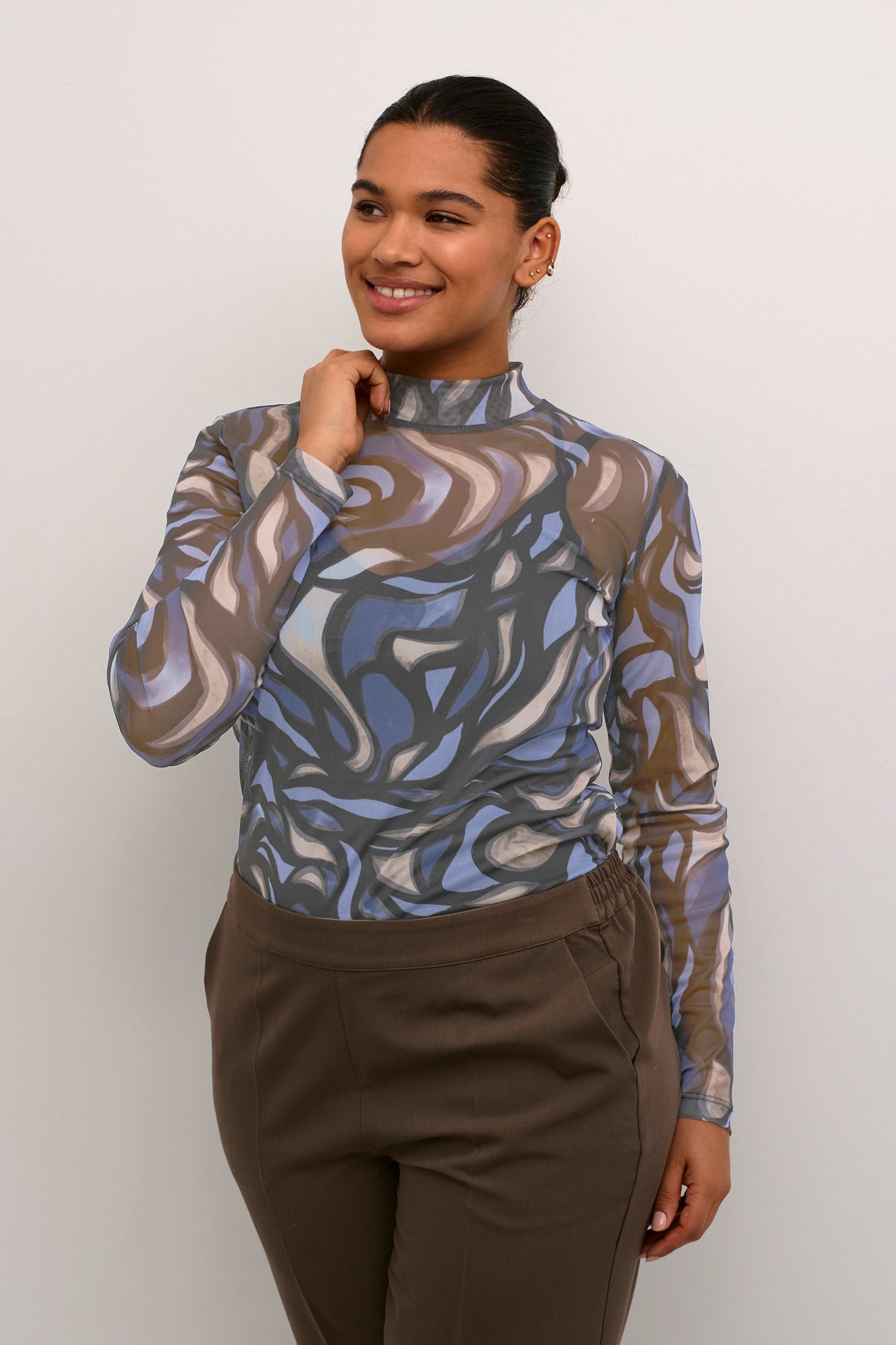 Kaffe Curve Johanna Top in Blue