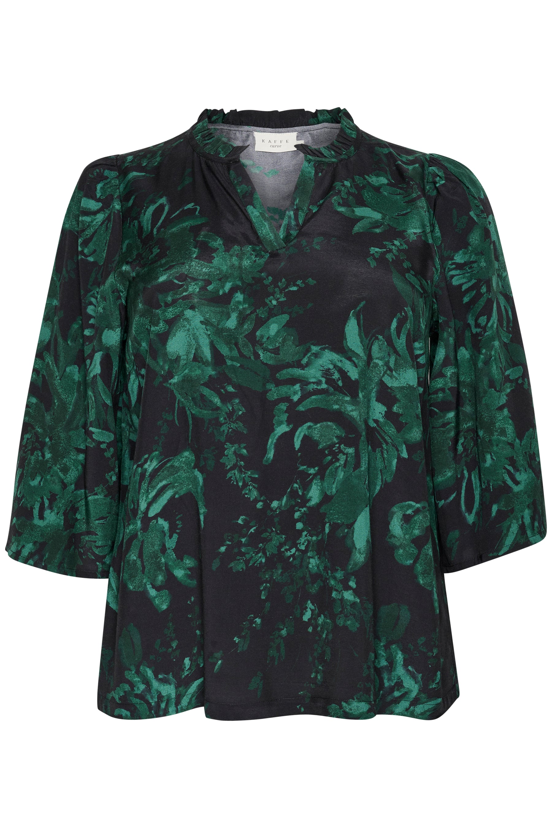 Kaffe Curve Mina Blouse in Black/Green