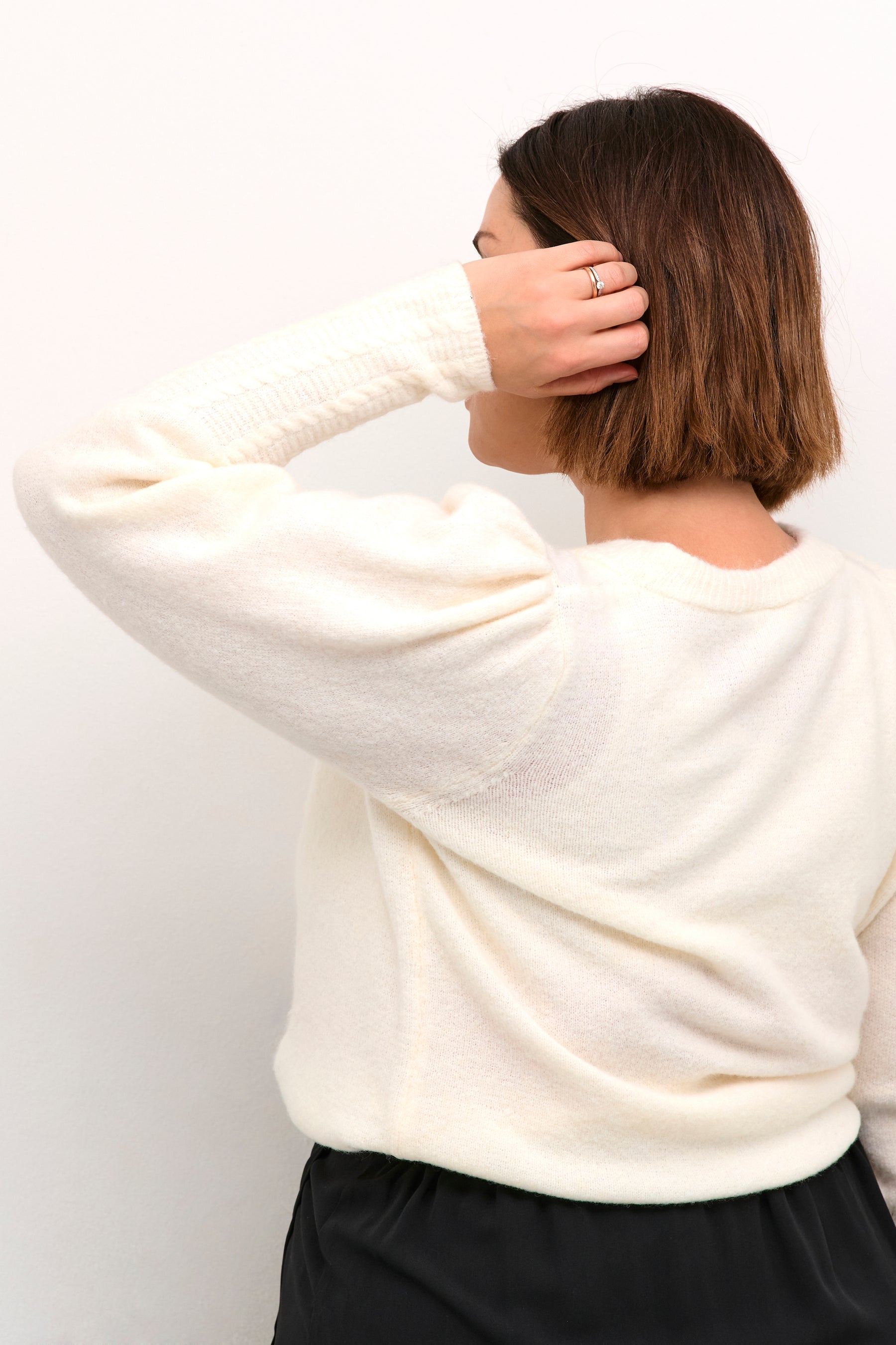 Kaffe Curve Amalia Knit Jumper in Cream